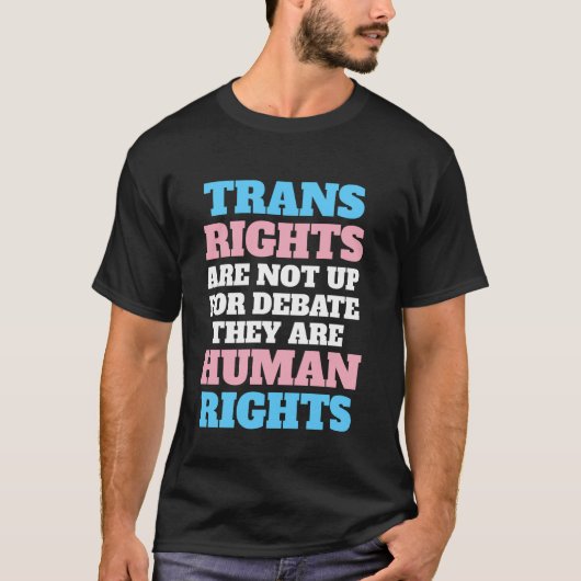トランスジェンダーの権利は人権 支援 Tシャツ (正面)