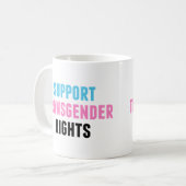 トランスジェンダーの権利を支援する コーヒーマグカップ (正面左)