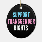 トランスジェンダーの権利クリスマスをサポート セラミックオーナメント (左)