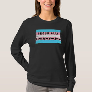 トランスジェンダーの猫トランスジェンダー国誇りを持った旗 Tシャツ
