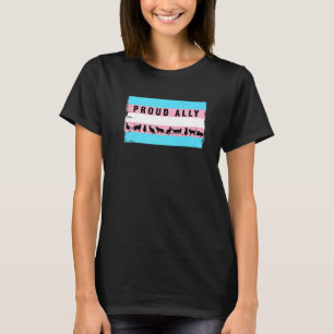 トランスジェンダーの猫 トランスジェンダー旗 誇りを持ったアライ Tシャツ