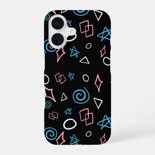 トランスジェンダーの色の形 iPhone 16ケース (裏面)