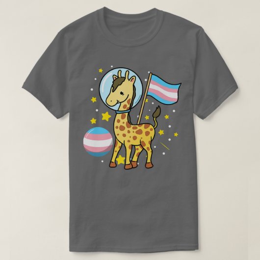 トランスジェンダーキリン宇宙飛行士トランスプライド Tシャツ (デザイン正面)