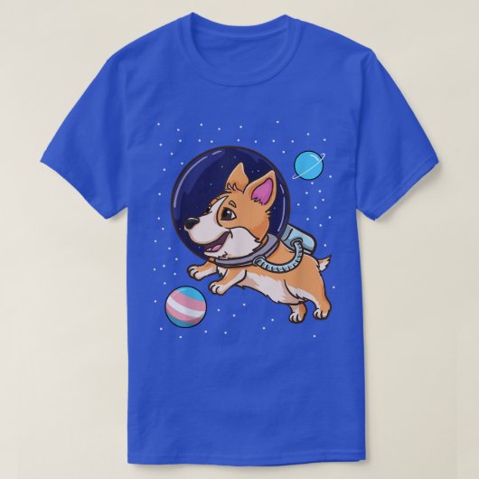 トランスジェンダーコルギイン宇宙トランスプライド1336 Tシャツ (デザイン正面)