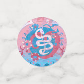 トランスジェンダードラゴンダマスク – トランスプライド国旗の色 コンフェッティ (スモール正面)