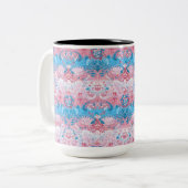 トランスジェンダードラゴンダマスク – トランスプライド国旗の色 ツートーンマグカップ (正面左)