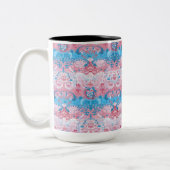 トランスジェンダードラゴンダマスク – トランスプライド国旗の色 ツートーンマグカップ (左)