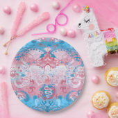 トランスジェンダードラゴンダマスク – トランスプライド国旗の色 ペーパープレート (パーティー)