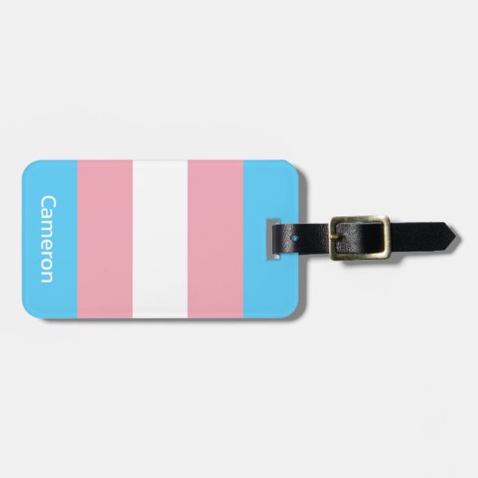 トランスジェンダーパーソナライズされた旗 ラゲッジタグ (正面横)