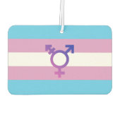トランスジェンダープライドと記号 カーエアーフレッシュナー (裏面)