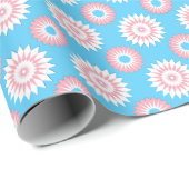 トランスジェンダープライドの色/青い花 ラッピングペーパー (ロールコーナー)