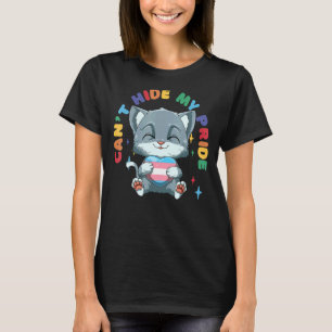 トランスジェンダープライドキャットハギングトランスジェンダー聞く Tシャツ