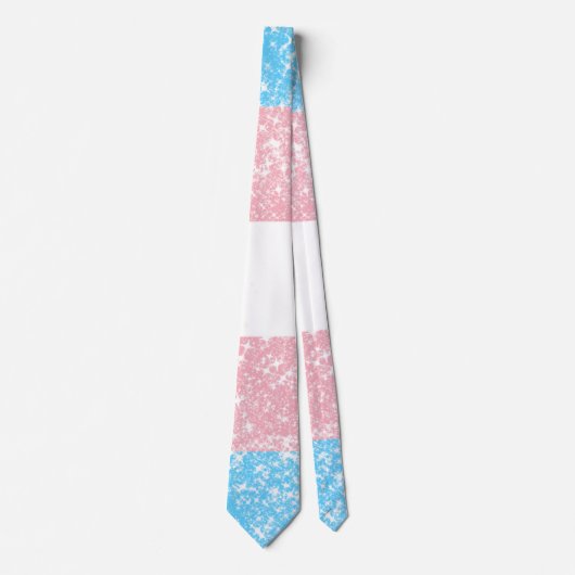 トランスジェンダープライドグリッター ネクタイ (正面)