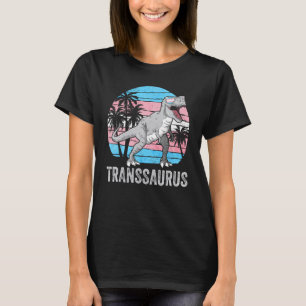 トランスジェンダープライドトランス国旗の恐竜トレックスLGBTQ T Tシャツ