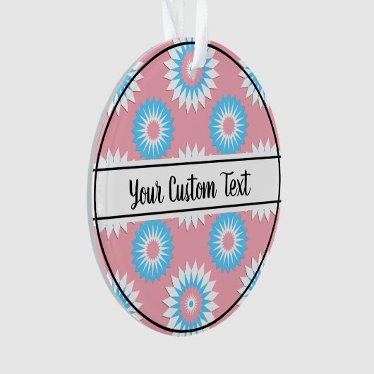 トランスジェンダープライドピンク花柄オーナメント オーナメント (正面)
