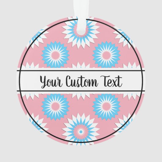 トランスジェンダープライドピンク花柄オーナメント オーナメント (裏面)