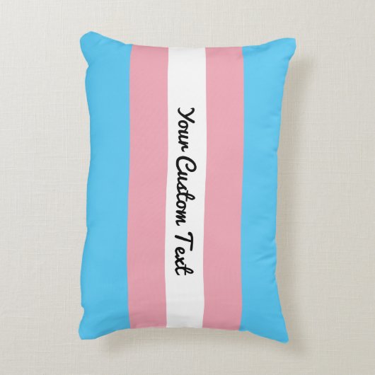 トランスジェンダープライドフラグとカスタム文字 アクセントクッション (裏面(縦))