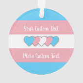 トランスジェンダープライドフラグと文字オーナメント オーナメント (裏面)