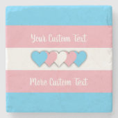 トランスジェンダープライドフラグと文字石コースター ストーンコースター (正面)