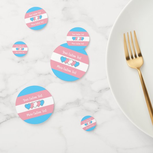 トランスジェンダープライドフラグと文字 コンフェッティ (グループ)