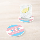 トランスジェンダープライドフラグと文字 コースター (側面)