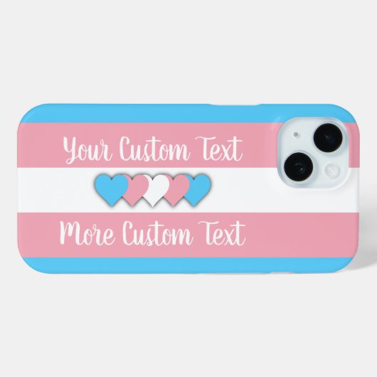 トランスジェンダープライドフラグと文字 Case-Mate iPhoneケース (裏面 (横))