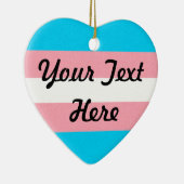 トランスジェンダープライドフラグの色付き背景 セラミックオーナメント (右)