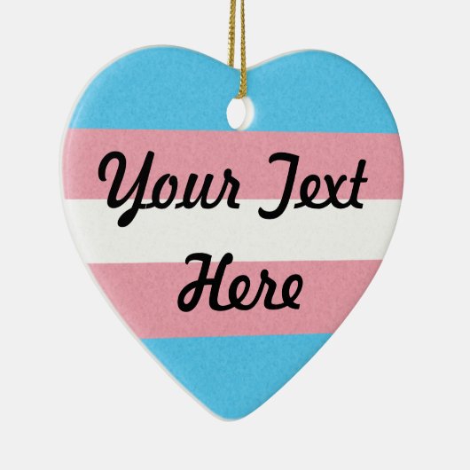 トランスジェンダープライドフラグの色付き背景 セラミックオーナメント (右)