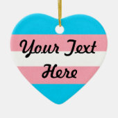 トランスジェンダープライドフラグの色付き背景 セラミックオーナメント (正面)