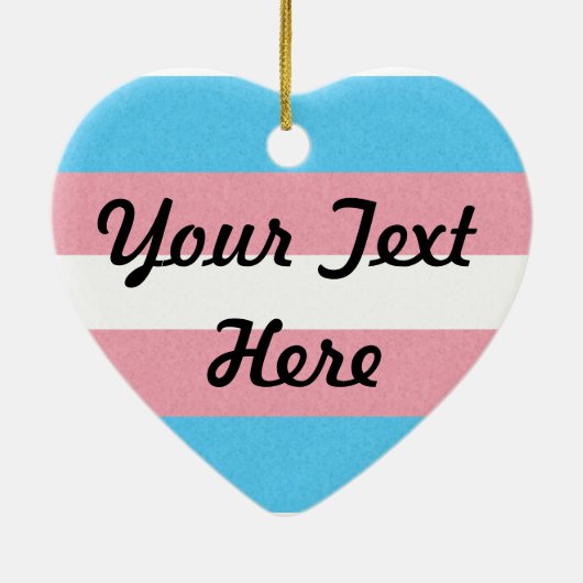 トランスジェンダープライドフラグの色付き背景 セラミックオーナメント (裏面)