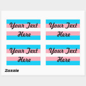 トランスジェンダープライドフラグの色付き背景 長方形シール (シート)