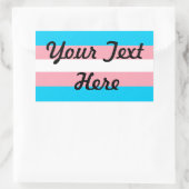 トランスジェンダープライドフラグの色付き背景 長方形シール (バッグ)