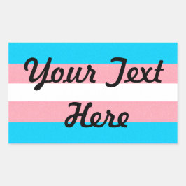 トランスジェンダープライドフラグの色付き背景 長方形シール