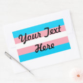 トランスジェンダープライドフラグの色付き背景 長方形シール (封筒)