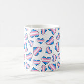 トランスジェンダープライドフラグハートコーヒーマグ コーヒーマグカップ (中央)