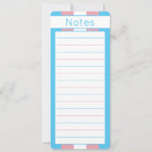 トランスジェンダープライドフラグピンクブルーノートブックマーク (裏面)