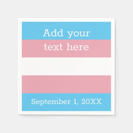 トランスジェンダープライドフラグ | カスタマイズ スタンダードカクテルナプキン (正面)