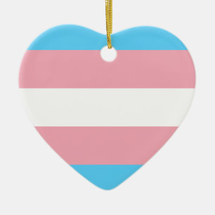トランスジェンダープライドフラグ- LGBTトランスレインボー セラミックオーナメント