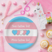 トランスジェンダープライドフラグ(texx付き) ペーパープレート (パーティー)