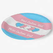 トランスジェンダープライドフラグ(texx付き) ペーパープレート (アングル)