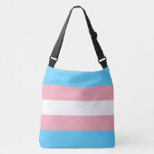 トランスジェンダープライドフラグLGBTQ+オールオーバープリント クロスボディバッグ (正面)