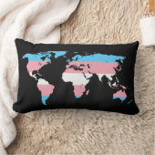 トランスジェンダープライド世界地図ピロー ランバークッション (ブランケット)
