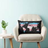 トランスジェンダープライド世界地図ピロー ランバークッション (椅子)