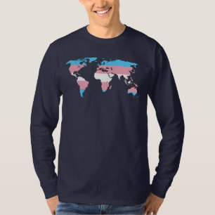 トランスジェンダープライド世界地図Tシャツ Tシャツ