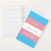 トランスジェンダープライド国旗のピンクストライプブルー ノートブック (内側)