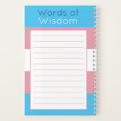 トランスジェンダープライド国旗のピンクストライプブルー ノートブック (裏面)