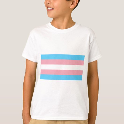 トランスジェンダープライド国旗 – LGBTトランスレインボー Tシャツ (正面)