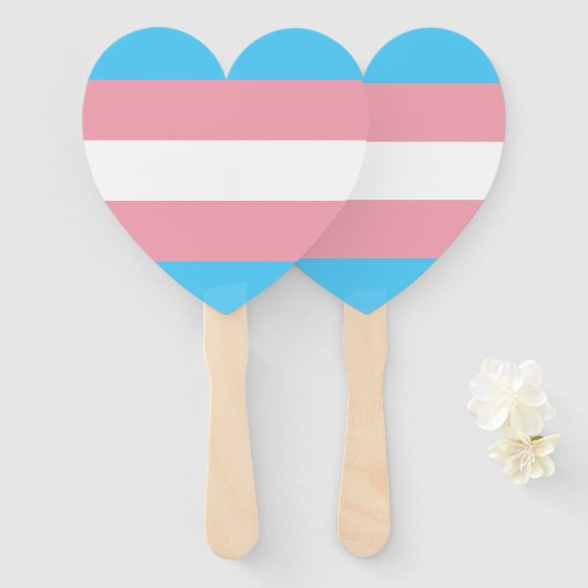 トランスジェンダープライド国旗 – LGBT Rainbow ハンドファン (正面&裏面)