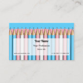 トランスジェンダープライド旗の色付き鉛筆 名刺 (正面)