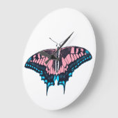 トランスジェンダープライド旗アゲハチョウ蝶 ラージ壁時計 (傾斜)